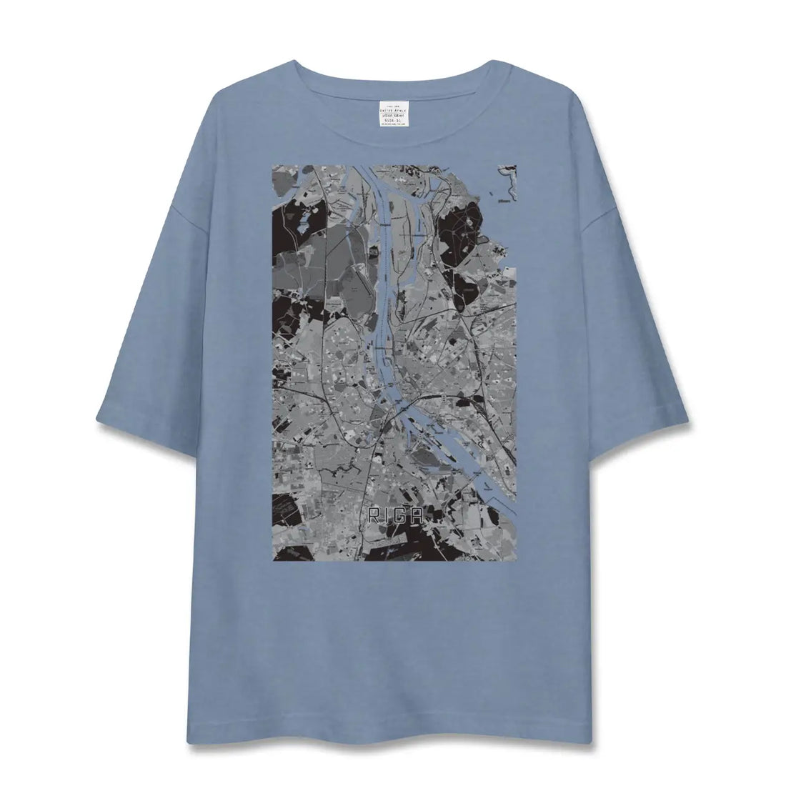 【リガ(ラトビア)】地図柄ビッグシルエットTシャツ