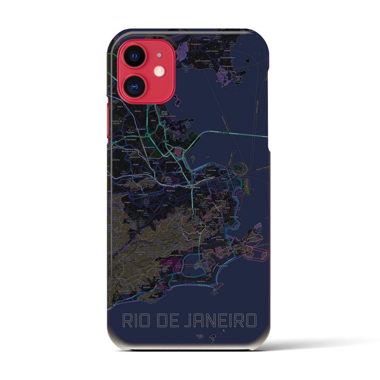 【リオデジャネイロ(ブラジル)】地図柄iPhoneケース(バックカバータイプ)