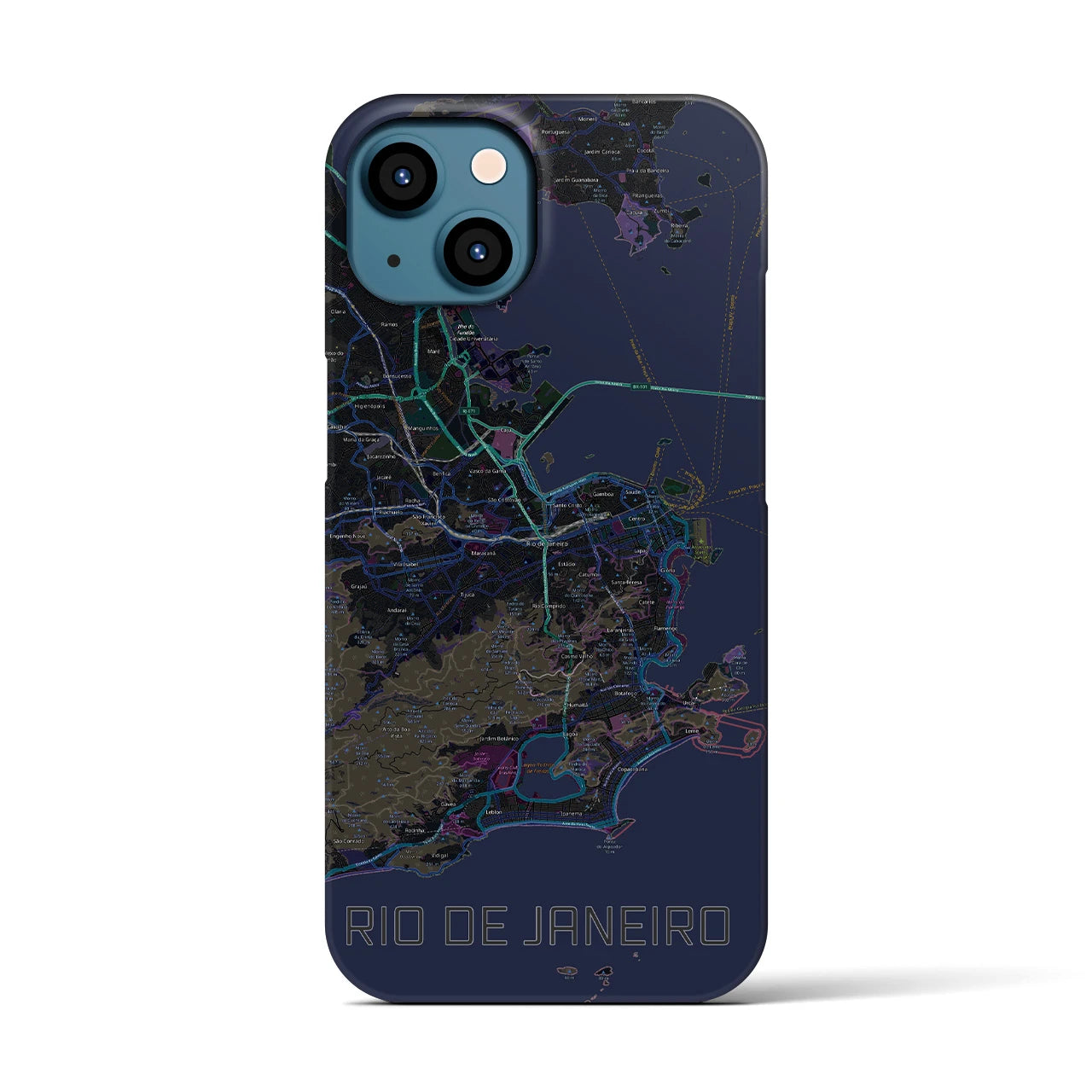 【リオデジャネイロ(ブラジル)】地図柄iPhoneケース(バックカバータイプ)