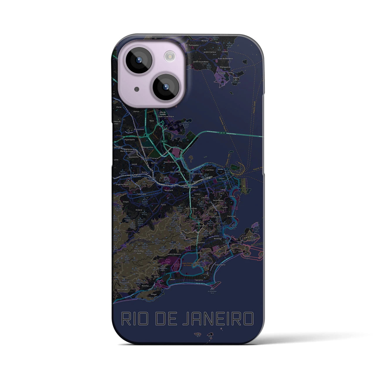 【リオデジャネイロ(ブラジル)】地図柄iPhoneケース(バックカバータイプ)