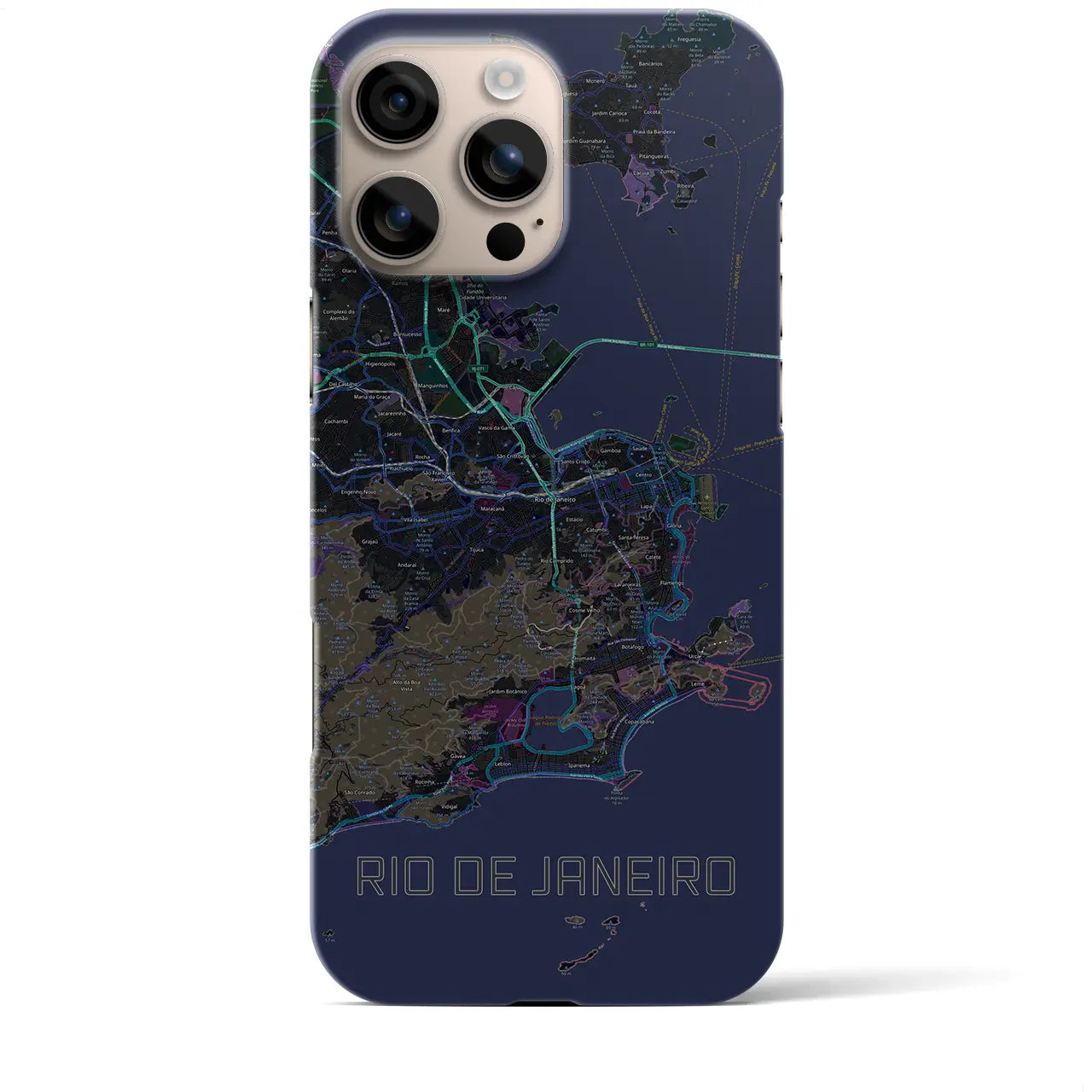 【リオデジャネイロ(ブラジル)】地図柄iPhoneケース(バックカバータイプ)