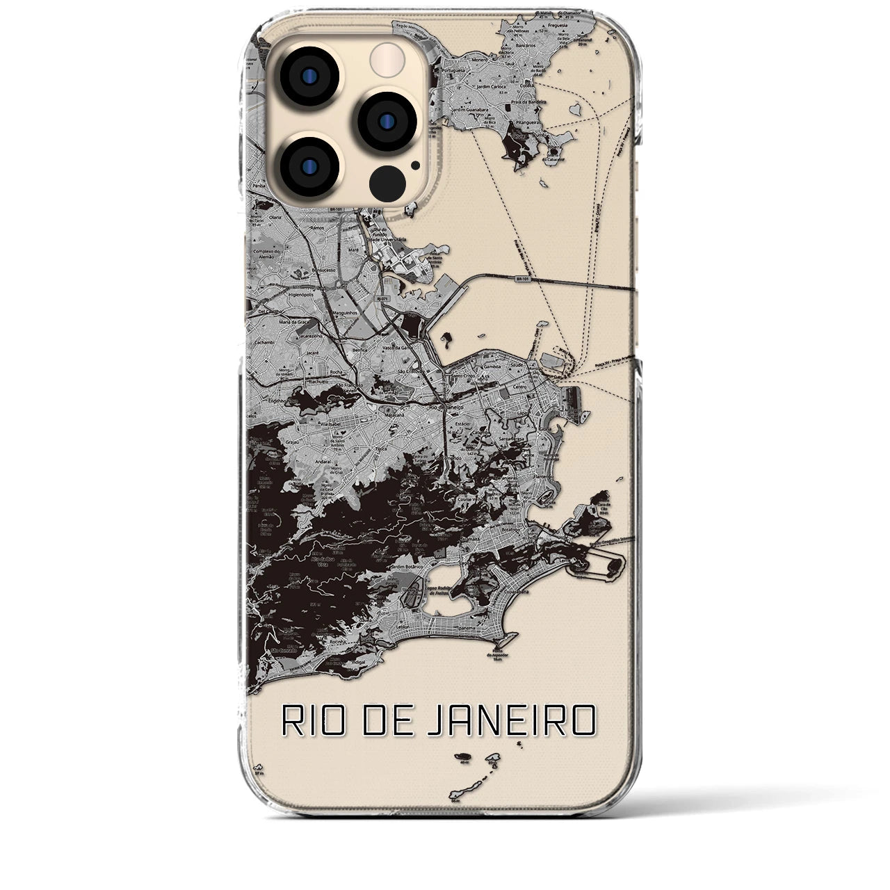 【リオデジャネイロ(ブラジル)】地図柄iPhoneケース(クリアタイプ)