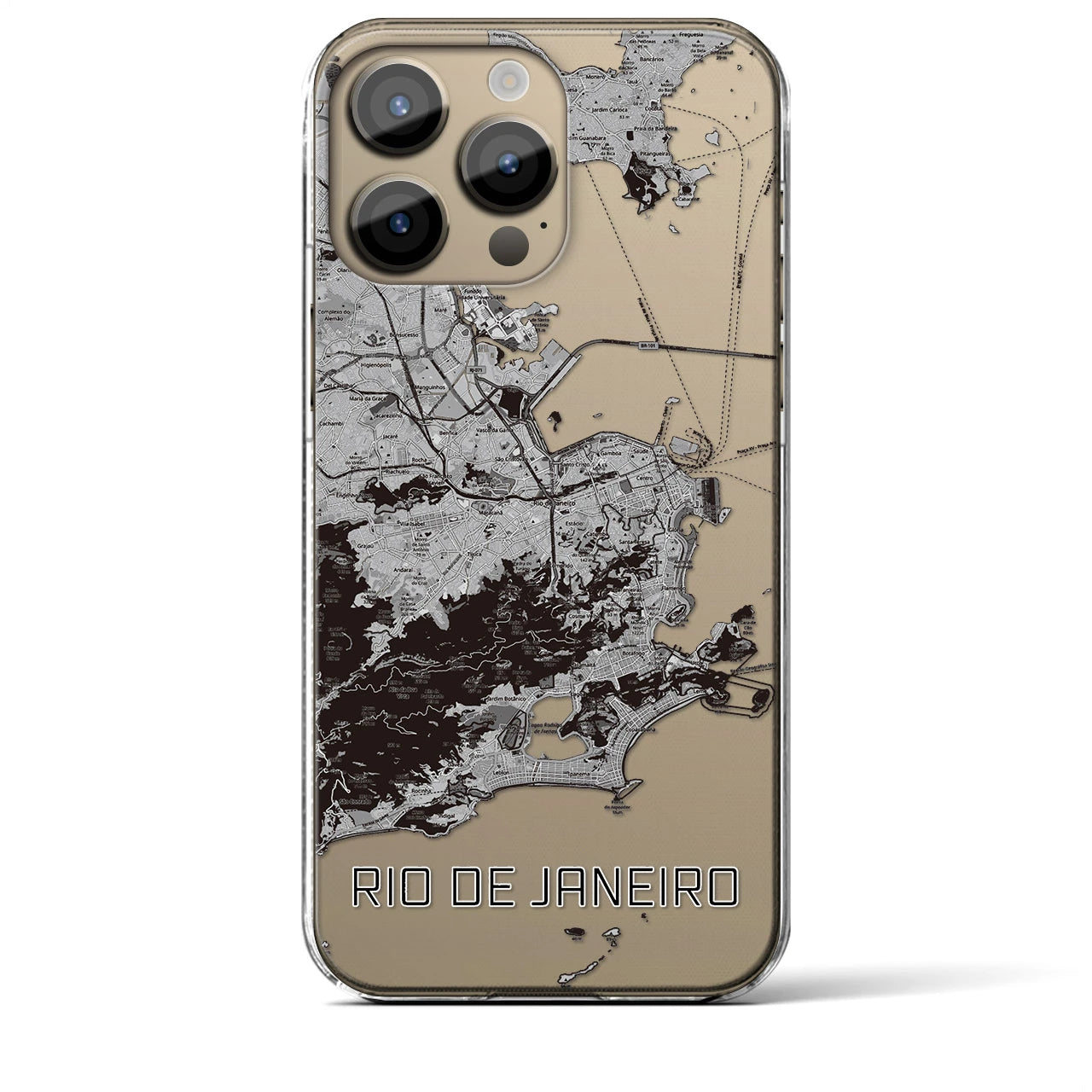 【リオデジャネイロ(ブラジル)】地図柄iPhoneケース(クリアタイプ)