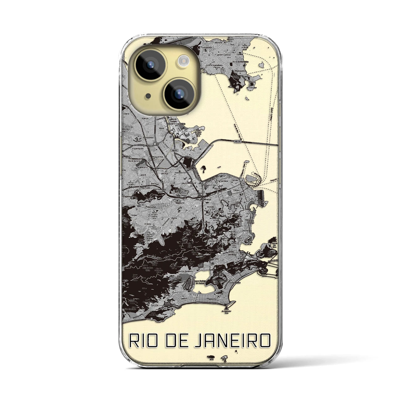 【リオデジャネイロ(ブラジル)】地図柄iPhoneケース(クリアタイプ)