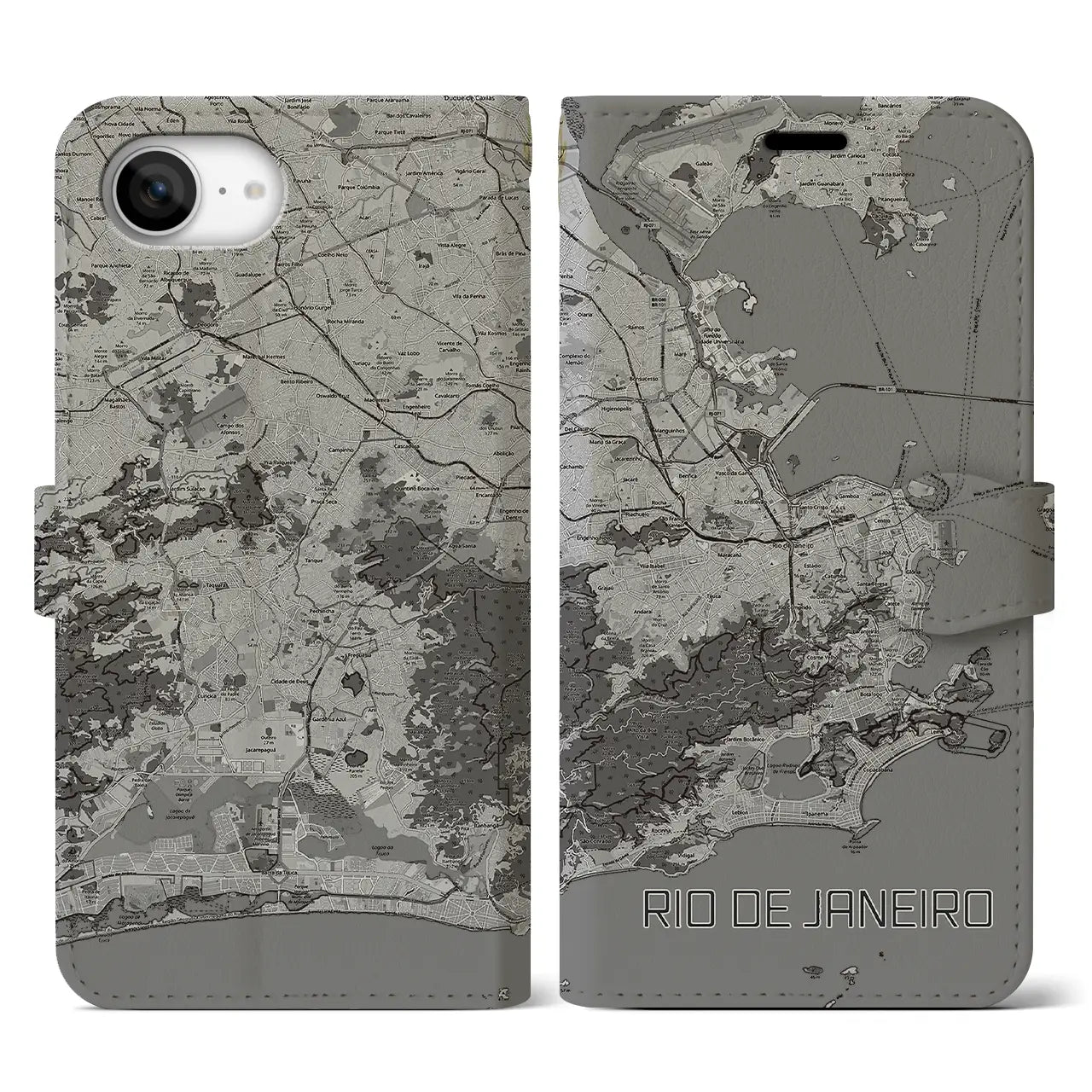 【リオデジャネイロ(ブラジル)】地図柄iPhoneケース(手帳タイプ)
