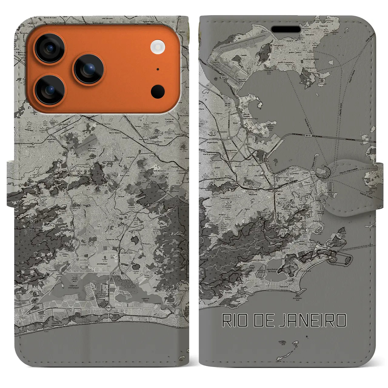 【リオデジャネイロ(ブラジル)】地図柄iPhoneケース(手帳タイプ)