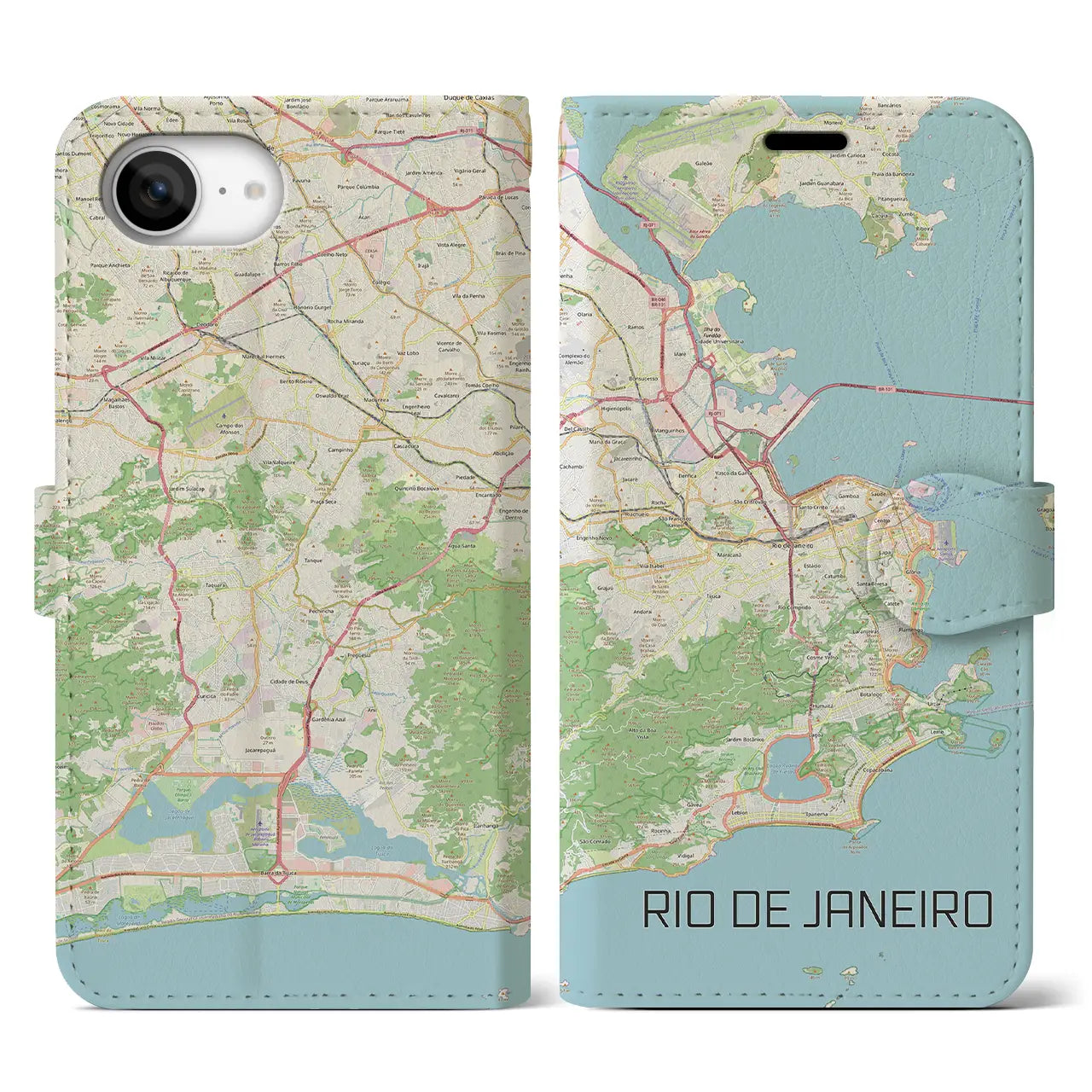 【リオデジャネイロ(ブラジル)】地図柄iPhoneケース(手帳タイプ)