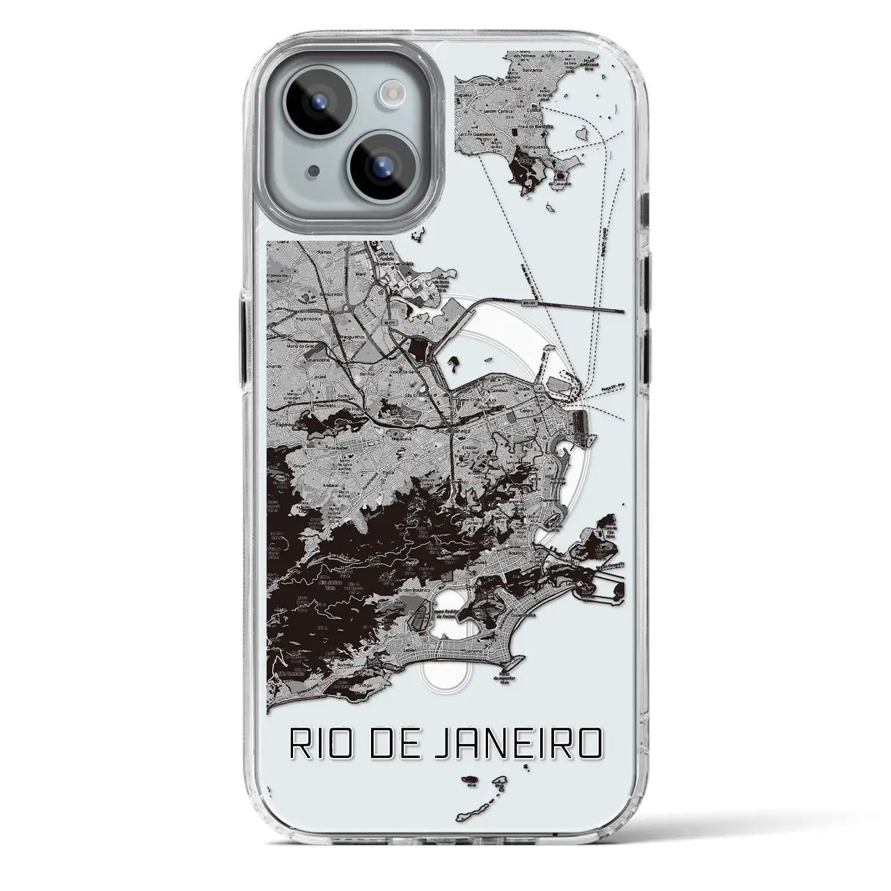 【リオデジャネイロ(ブラジル)】地図柄iPhoneケース(MagSafeタイプ)