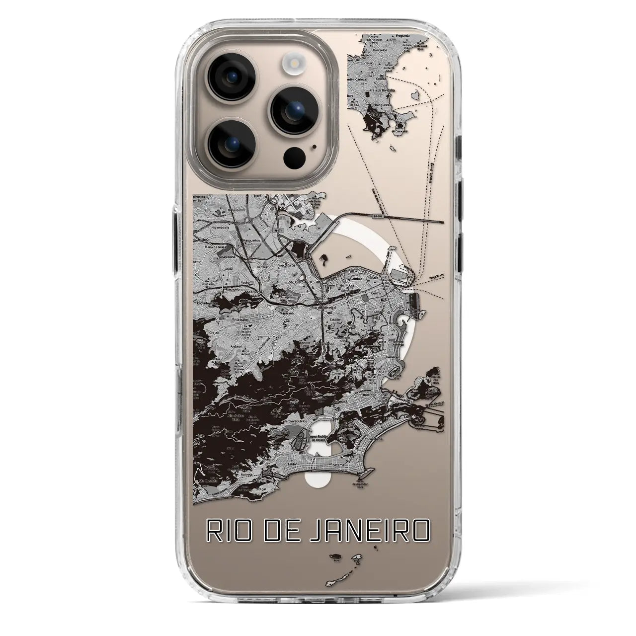 【リオデジャネイロ(ブラジル)】地図柄iPhoneケース(MagSafeタイプ)