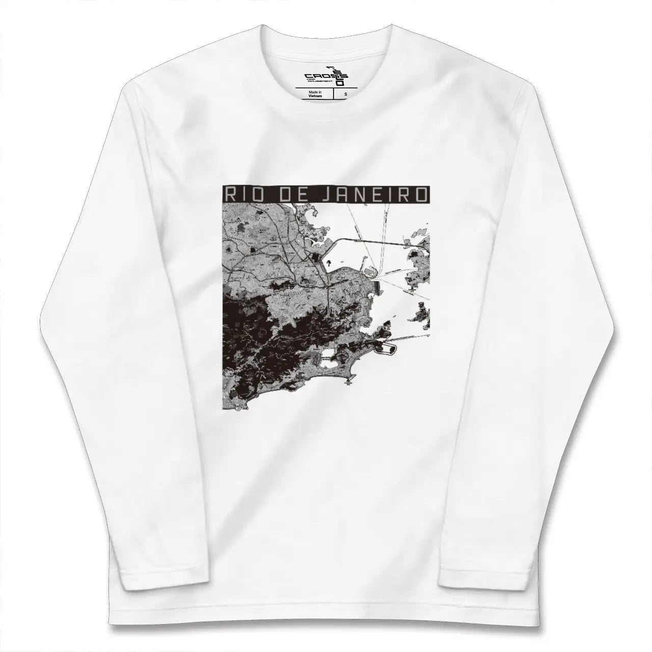 【リオデジャネイロ(ブラジル)】地図柄ロングスリーブTシャツ