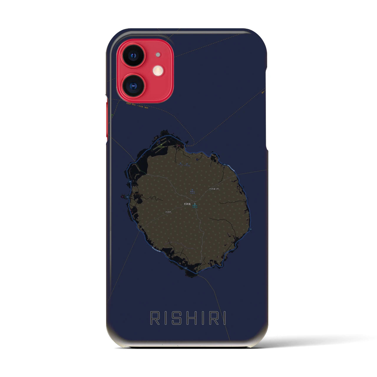 【利尻(北海道)】地図柄iPhoneケース(バックカバータイプ)