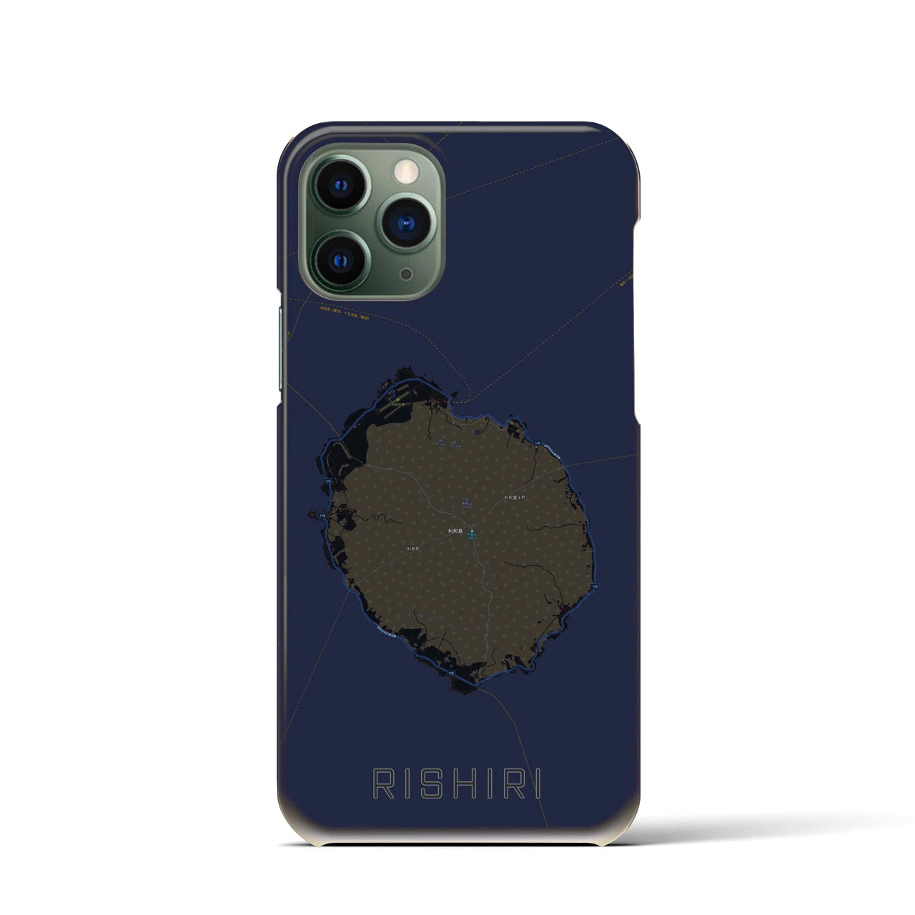【利尻(北海道)】地図柄iPhoneケース(バックカバータイプ)