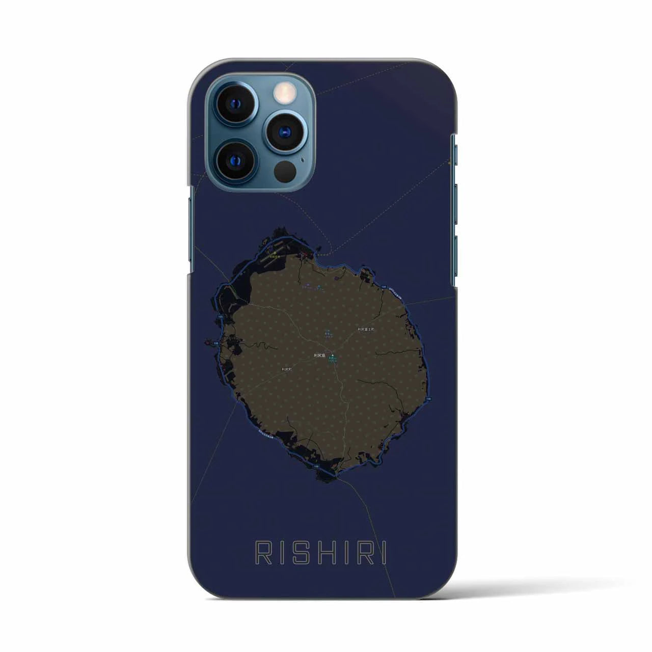 【利尻(北海道)】地図柄iPhoneケース(バックカバータイプ)