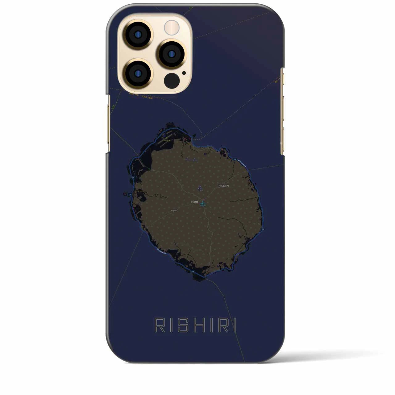 【利尻(北海道)】地図柄iPhoneケース(バックカバータイプ)
