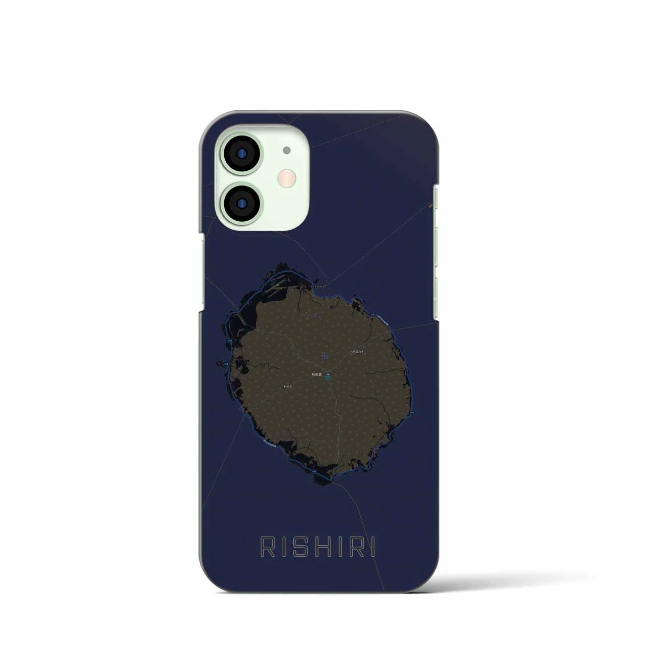 【利尻(北海道)】地図柄iPhoneケース(バックカバータイプ)