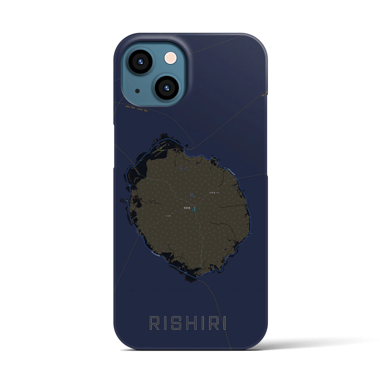 【利尻(北海道)】地図柄iPhoneケース(バックカバータイプ)
