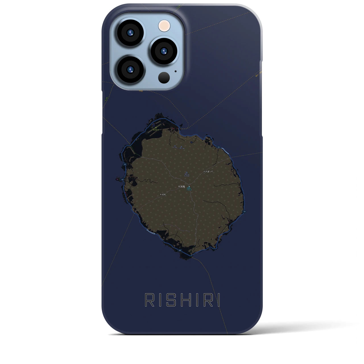 【利尻(北海道)】地図柄iPhoneケース(バックカバータイプ)