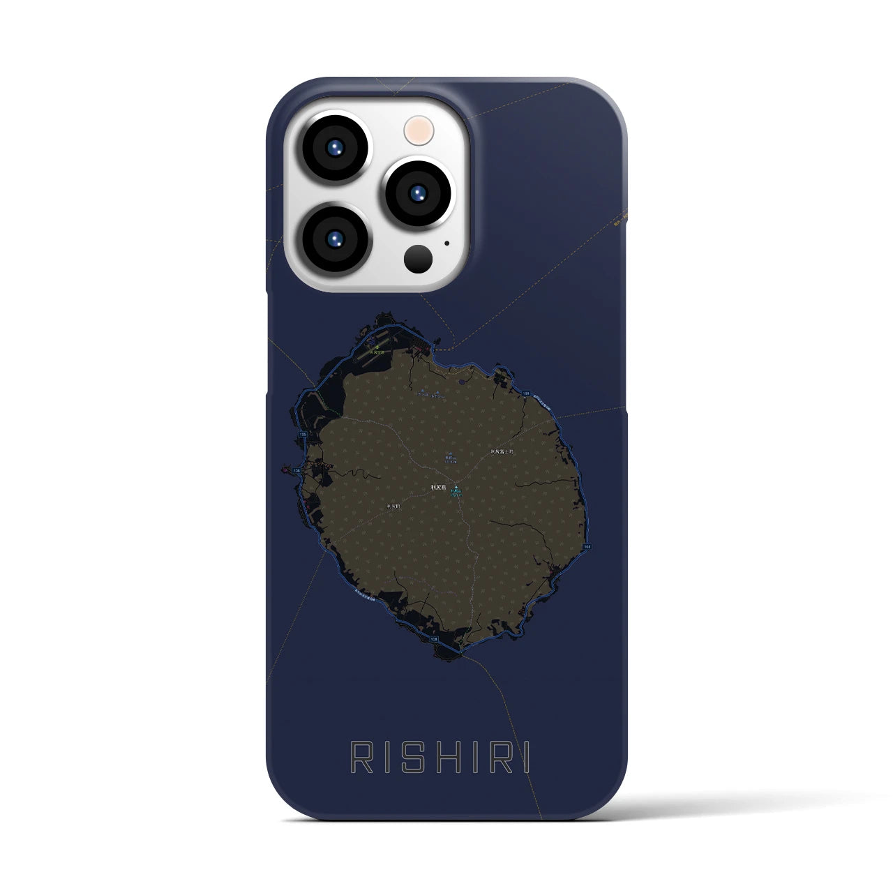【利尻(北海道)】地図柄iPhoneケース(バックカバータイプ)