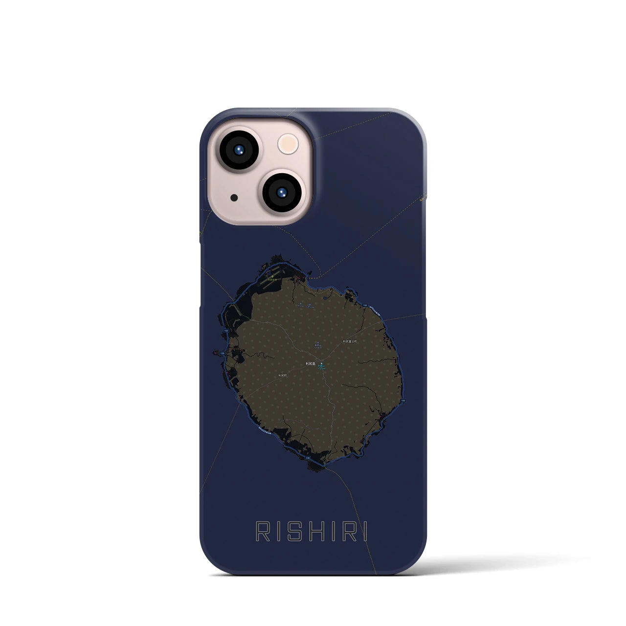 【利尻(北海道)】地図柄iPhoneケース(バックカバータイプ)