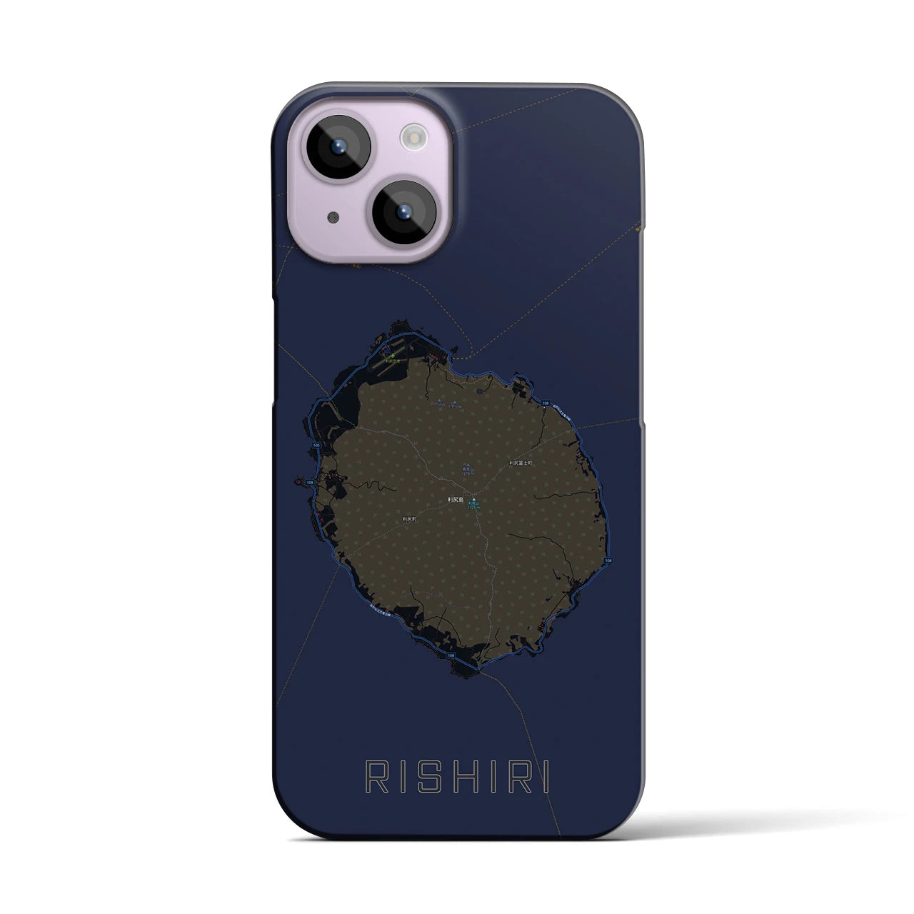 【利尻(北海道)】地図柄iPhoneケース(バックカバータイプ)