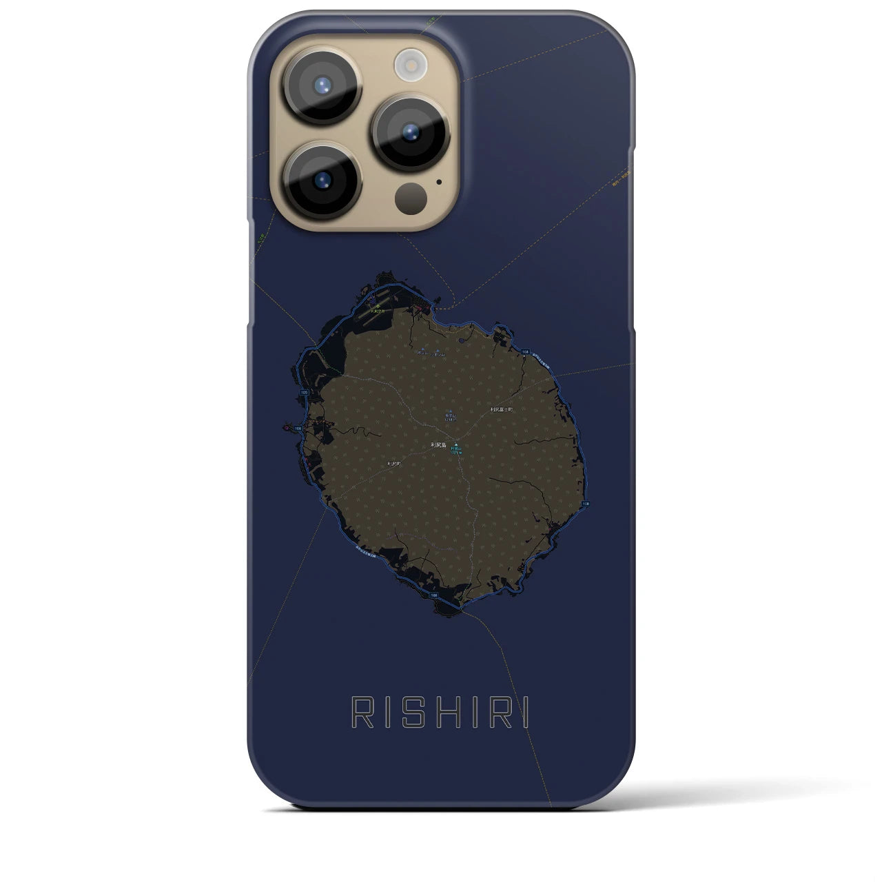 【利尻(北海道)】地図柄iPhoneケース(バックカバータイプ)