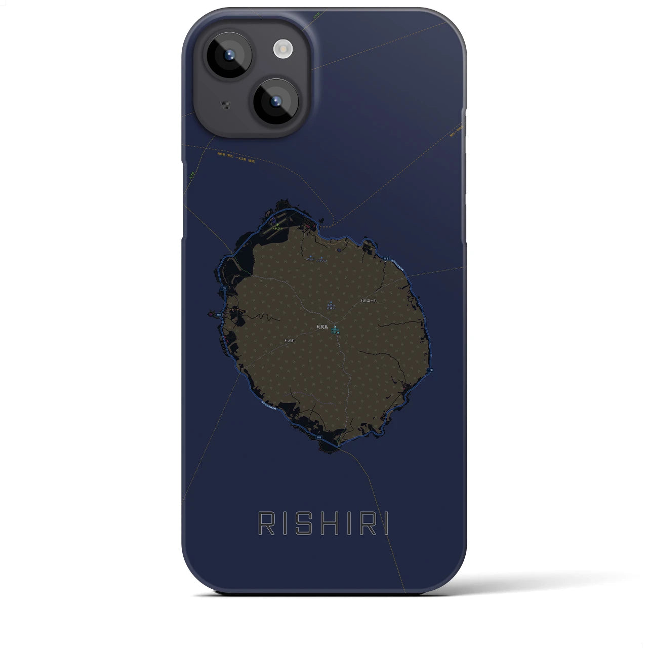 【利尻(北海道)】地図柄iPhoneケース(バックカバータイプ)