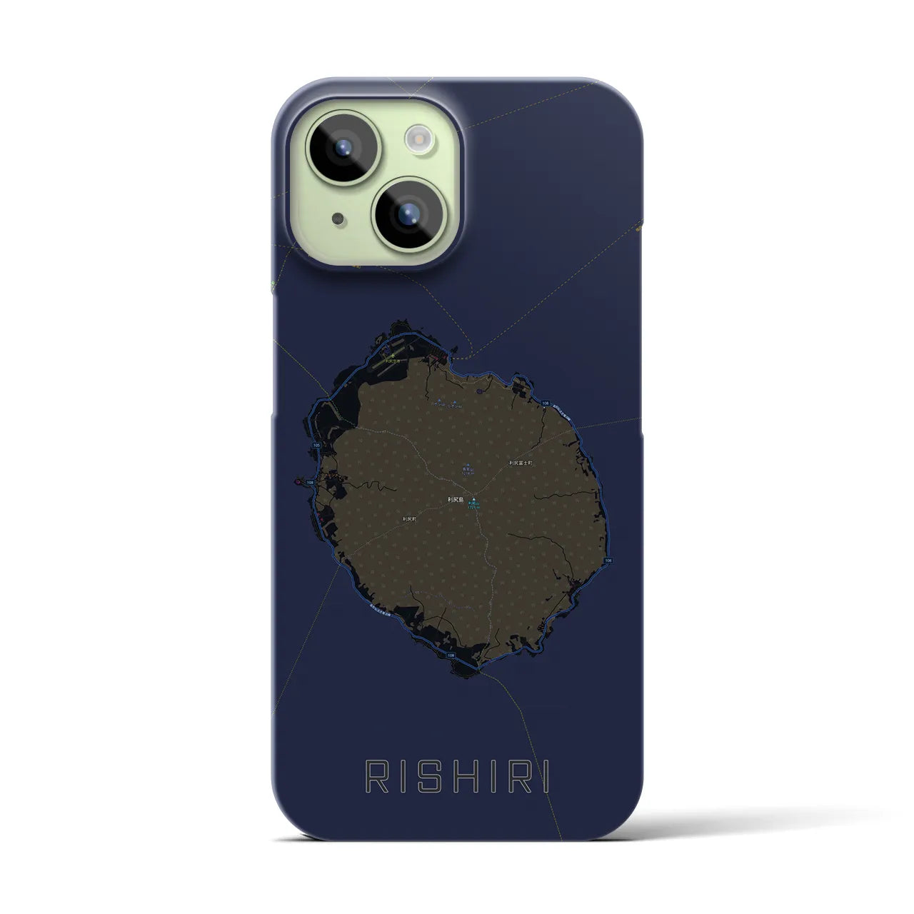 【利尻(北海道)】地図柄iPhoneケース(バックカバータイプ)