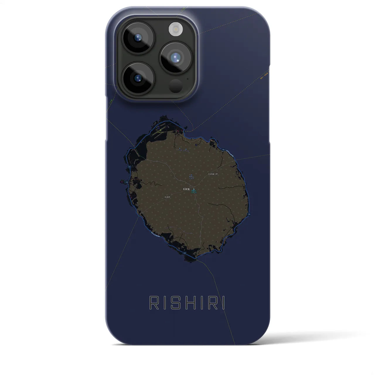 【利尻(北海道)】地図柄iPhoneケース(バックカバータイプ)