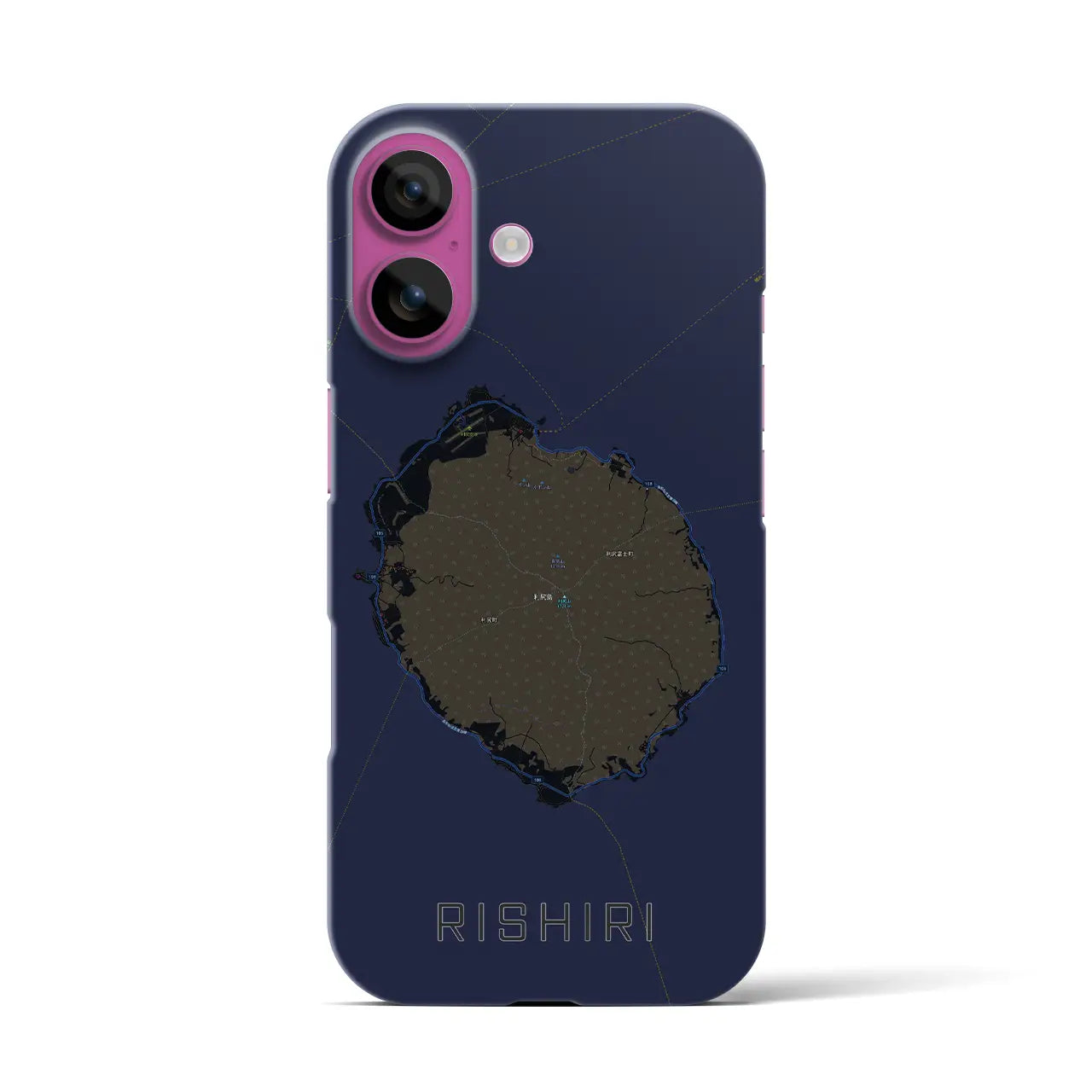 【利尻(北海道)】地図柄iPhoneケース(バックカバータイプ)