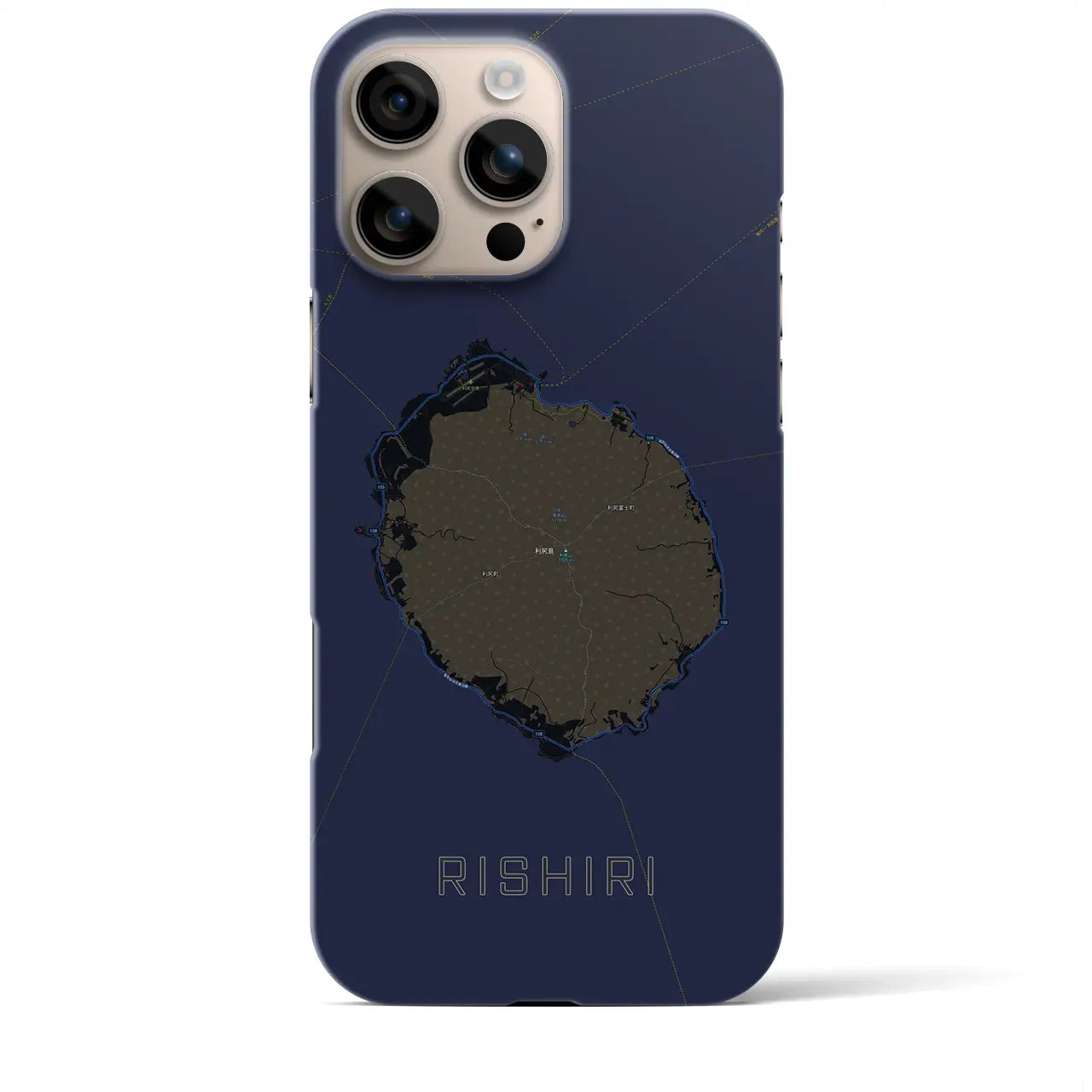 【利尻(北海道)】地図柄iPhoneケース(バックカバータイプ)