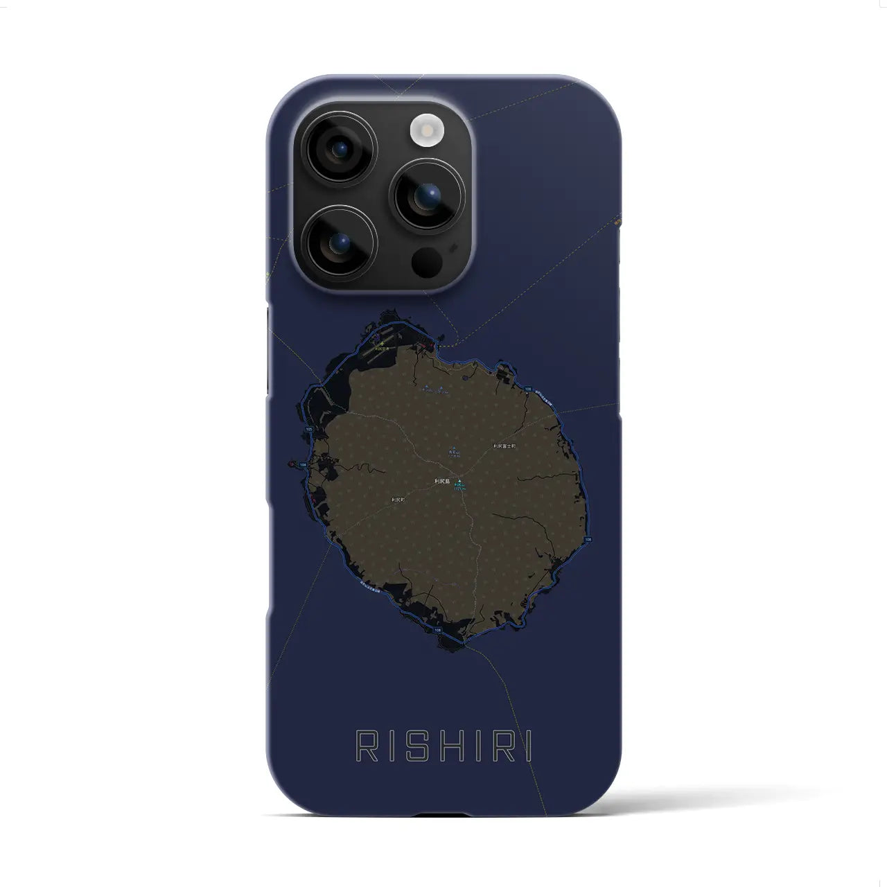 【利尻(北海道)】地図柄iPhoneケース(バックカバータイプ)