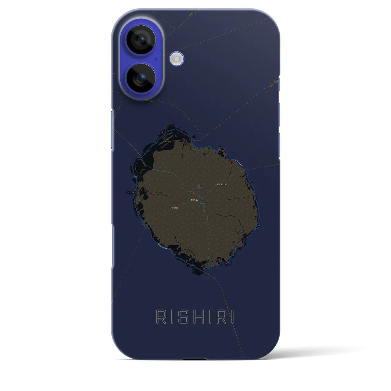 【利尻(北海道)】地図柄iPhoneケース(バックカバータイプ)