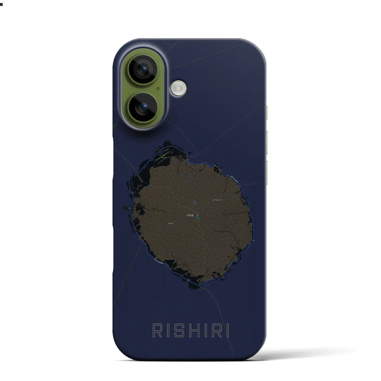 【利尻(北海道)】地図柄iPhoneケース(バックカバータイプ)