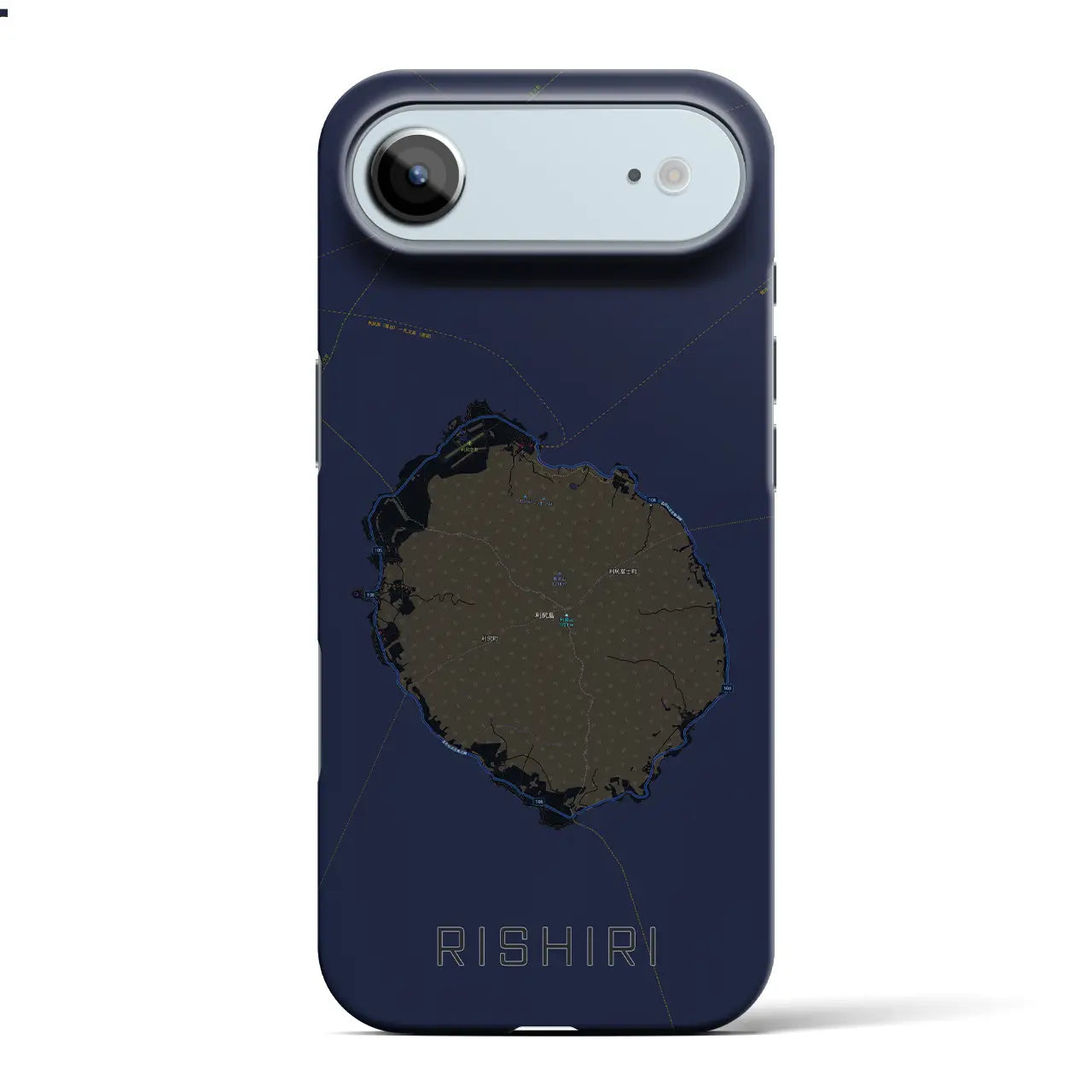 【利尻(北海道)】地図柄iPhoneケース(バックカバータイプ)