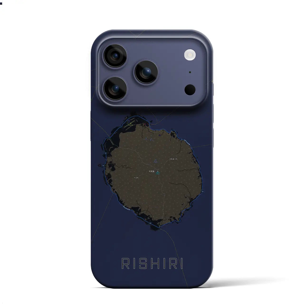 【利尻(北海道)】地図柄iPhoneケース(バックカバータイプ)