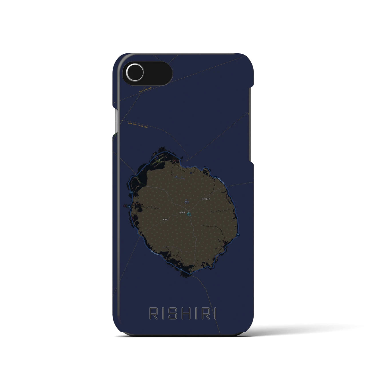 【利尻(北海道)】地図柄iPhoneケース(バックカバータイプ)