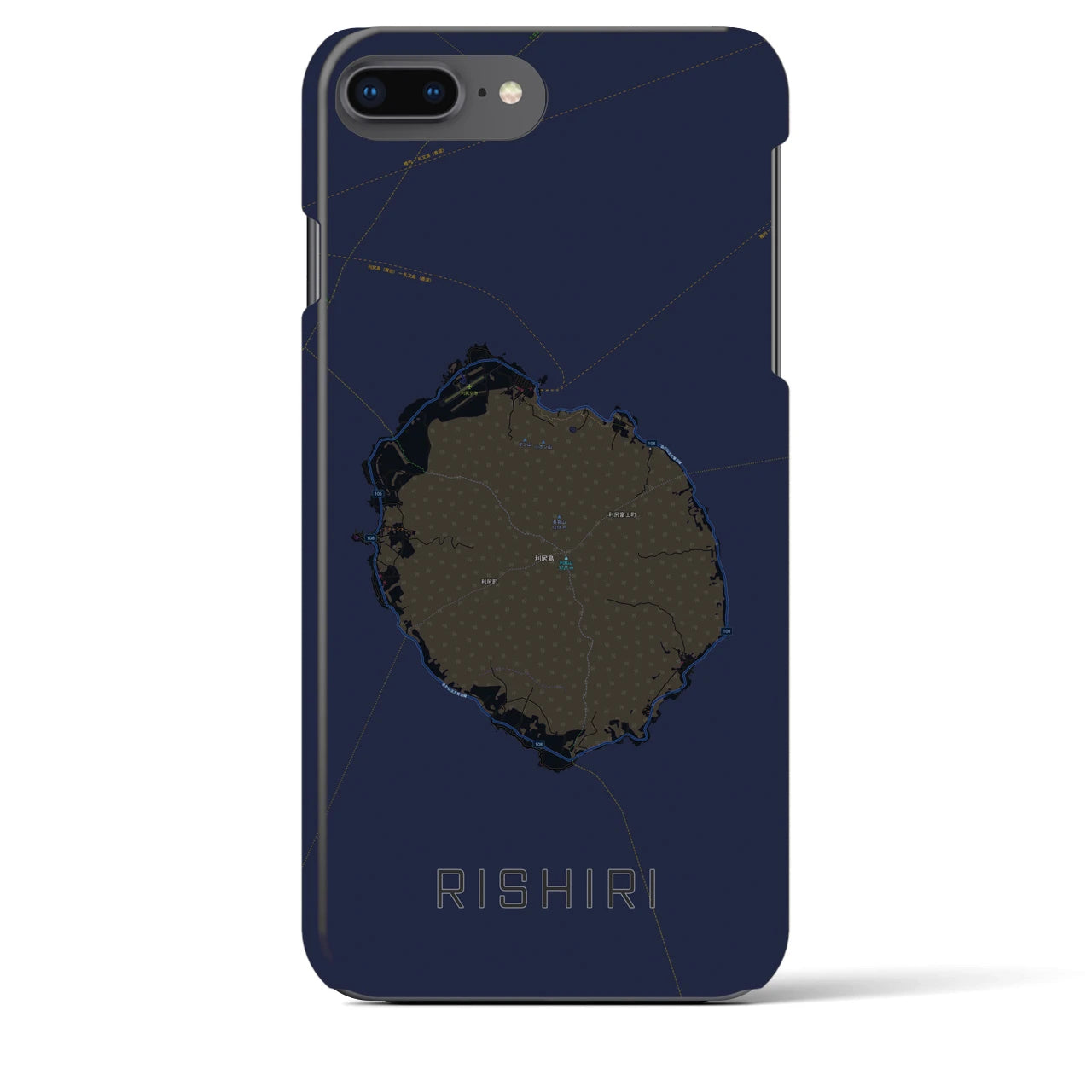 【利尻(北海道)】地図柄iPhoneケース(バックカバータイプ)