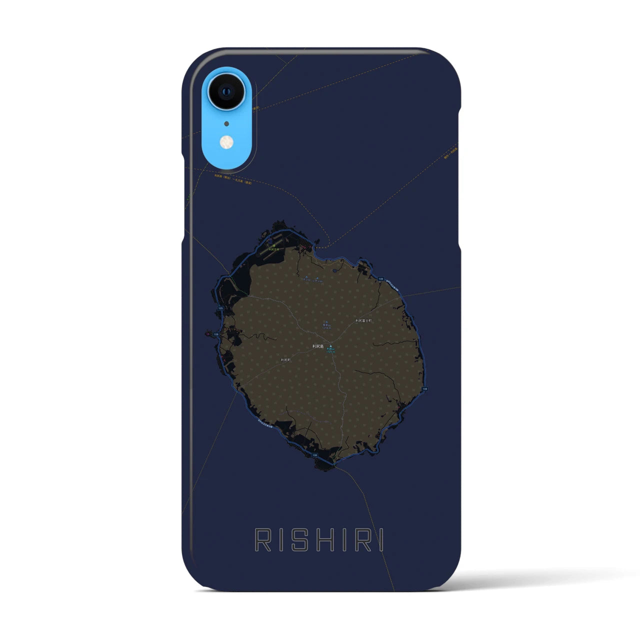【利尻(北海道)】地図柄iPhoneケース(バックカバータイプ)