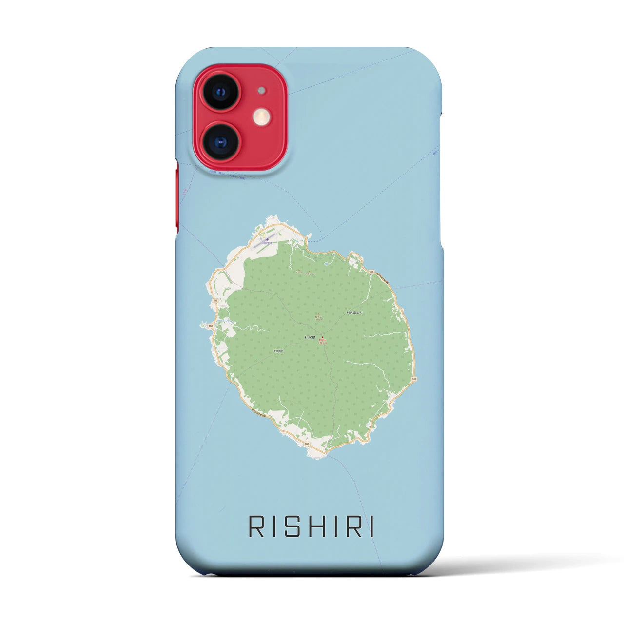 【利尻(北海道)】地図柄iPhoneケース(バックカバータイプ)