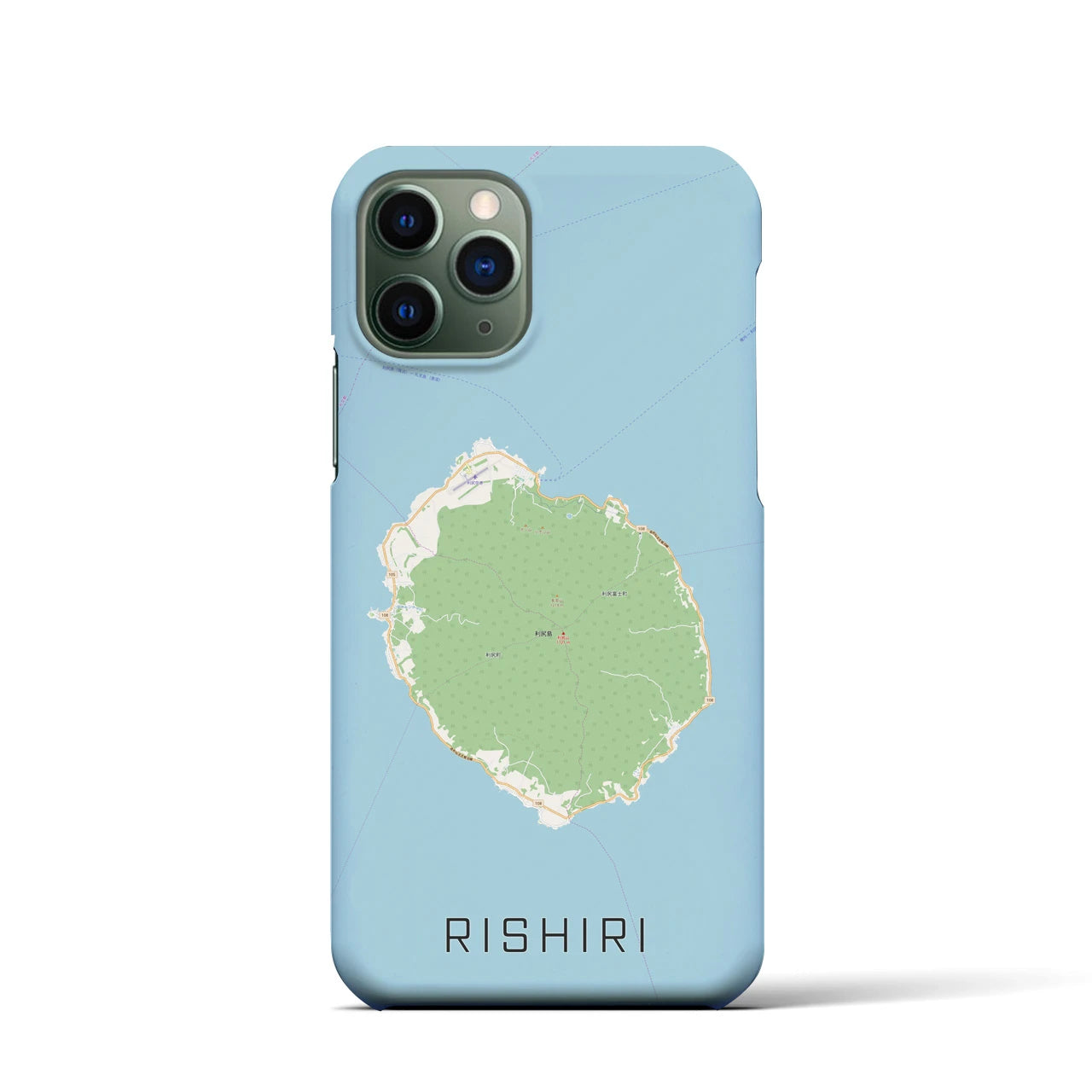 【利尻(北海道)】地図柄iPhoneケース(バックカバータイプ)