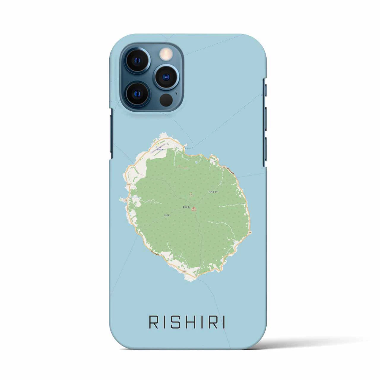 【利尻(北海道)】地図柄iPhoneケース(バックカバータイプ)