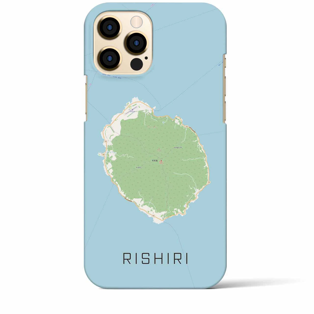 【利尻(北海道)】地図柄iPhoneケース(バックカバータイプ)