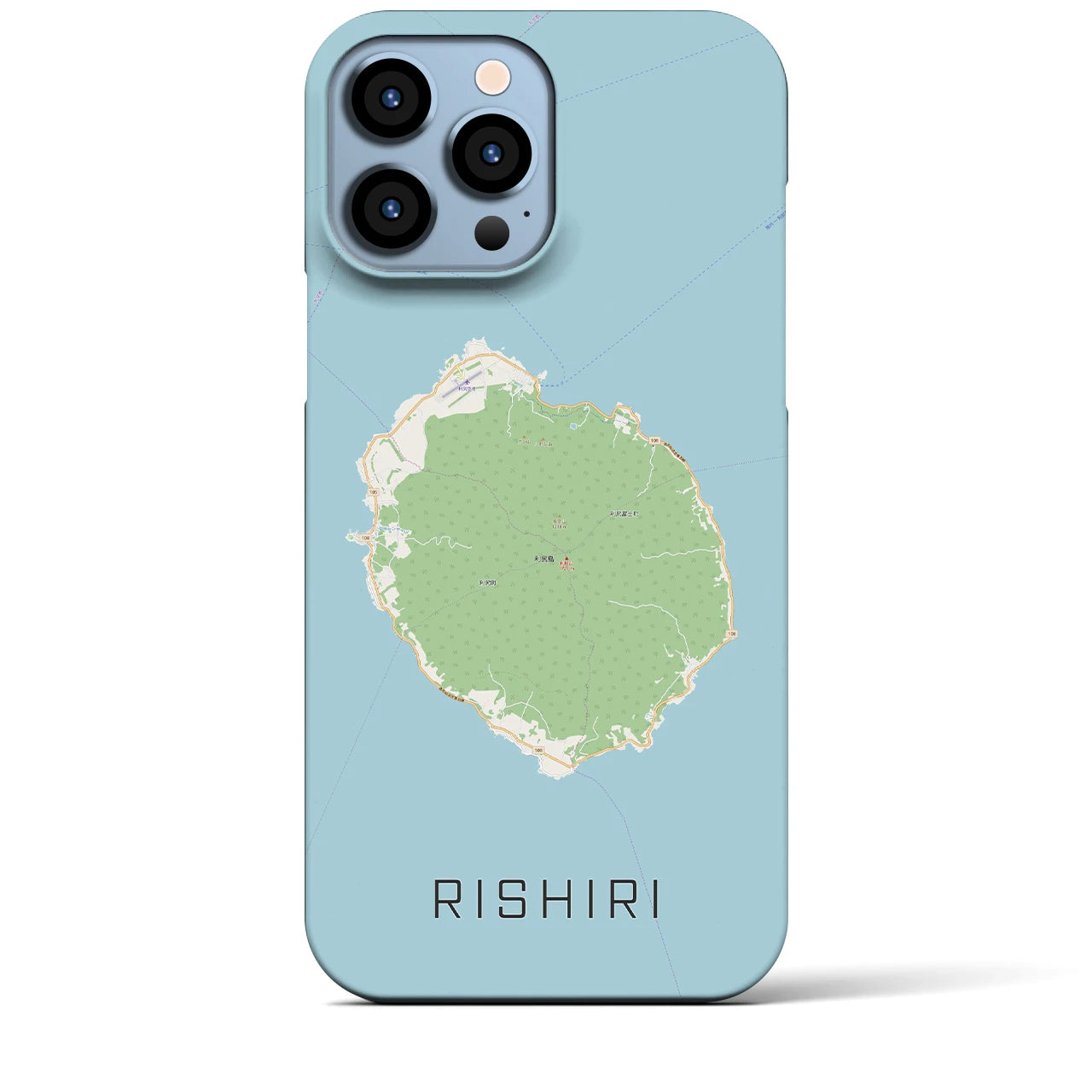 【利尻(北海道)】地図柄iPhoneケース(バックカバータイプ)