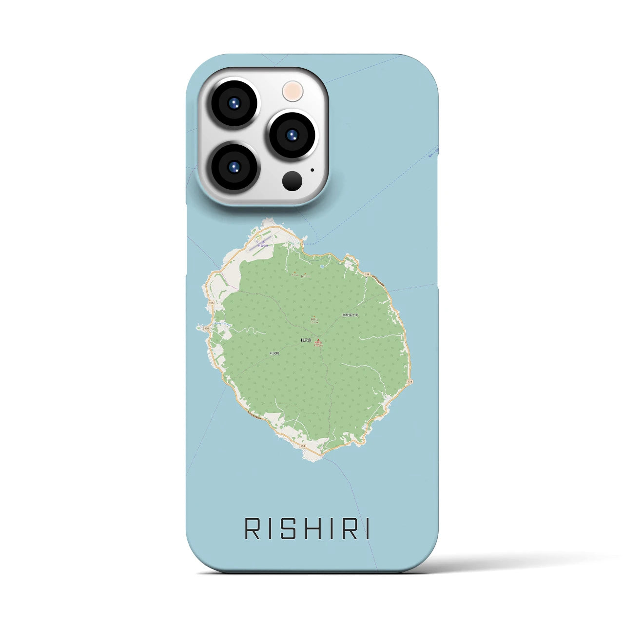 【利尻(北海道)】地図柄iPhoneケース(バックカバータイプ)
