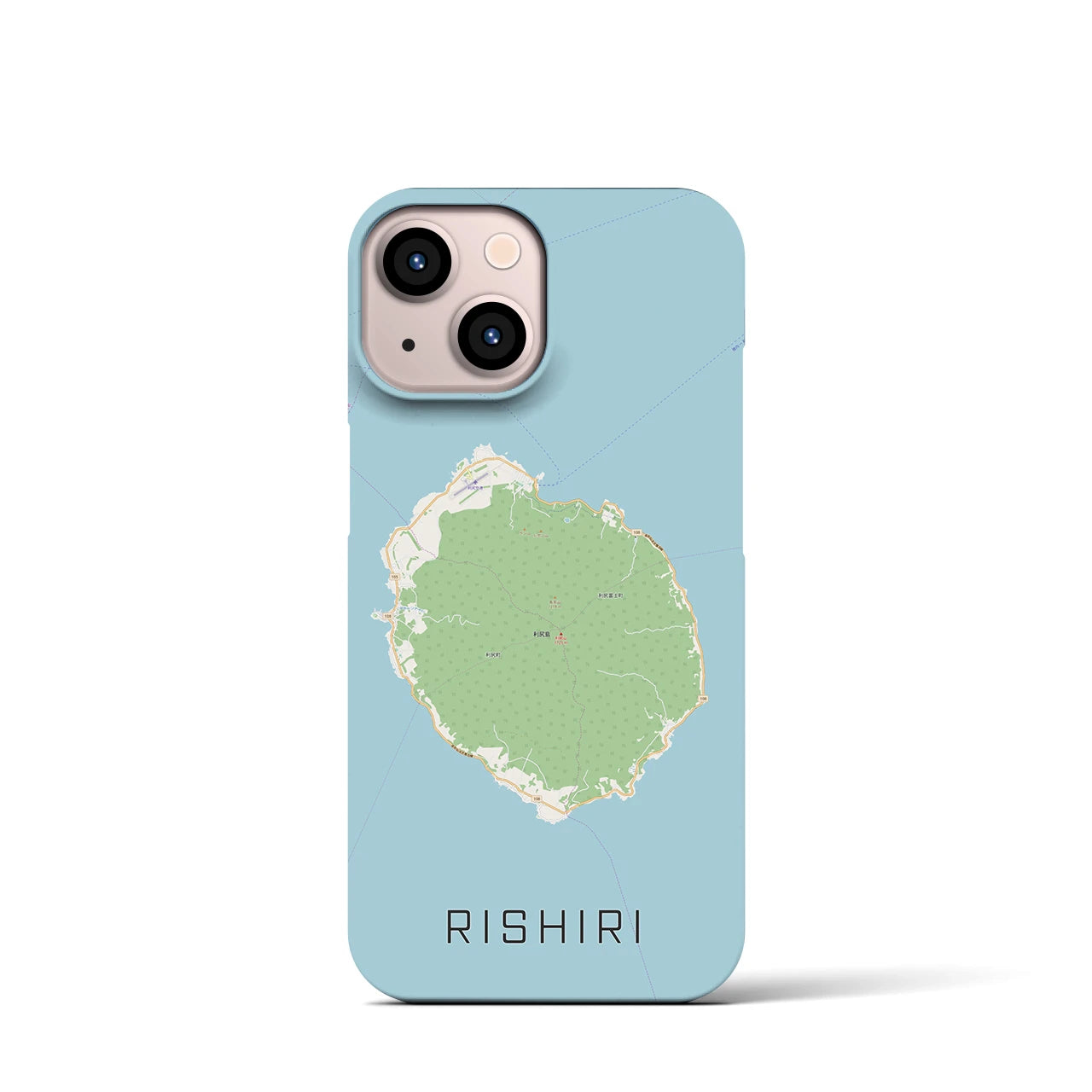 【利尻(北海道)】地図柄iPhoneケース(バックカバータイプ)