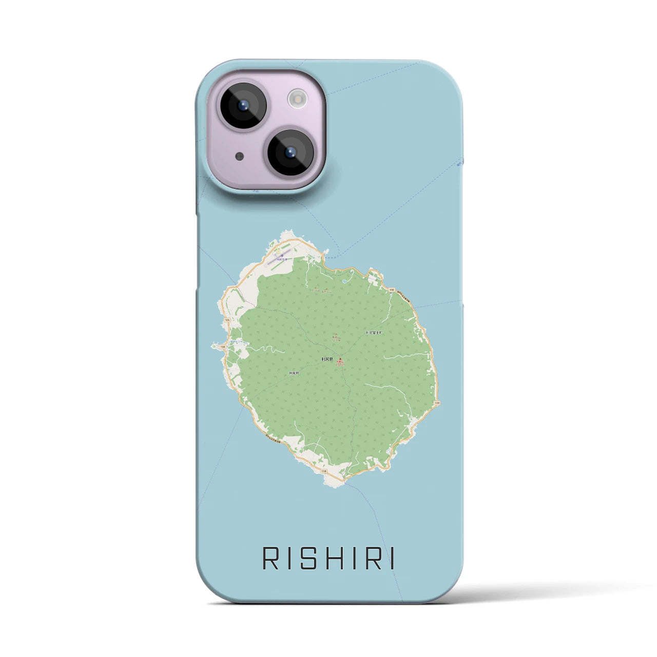 【利尻(北海道)】地図柄iPhoneケース(バックカバータイプ)