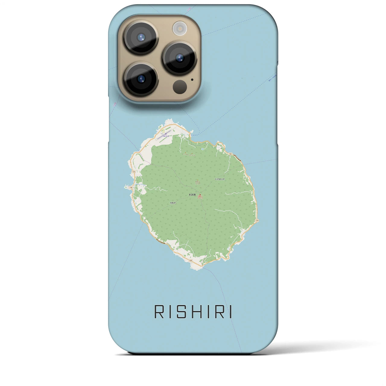 【利尻(北海道)】地図柄iPhoneケース(バックカバータイプ)