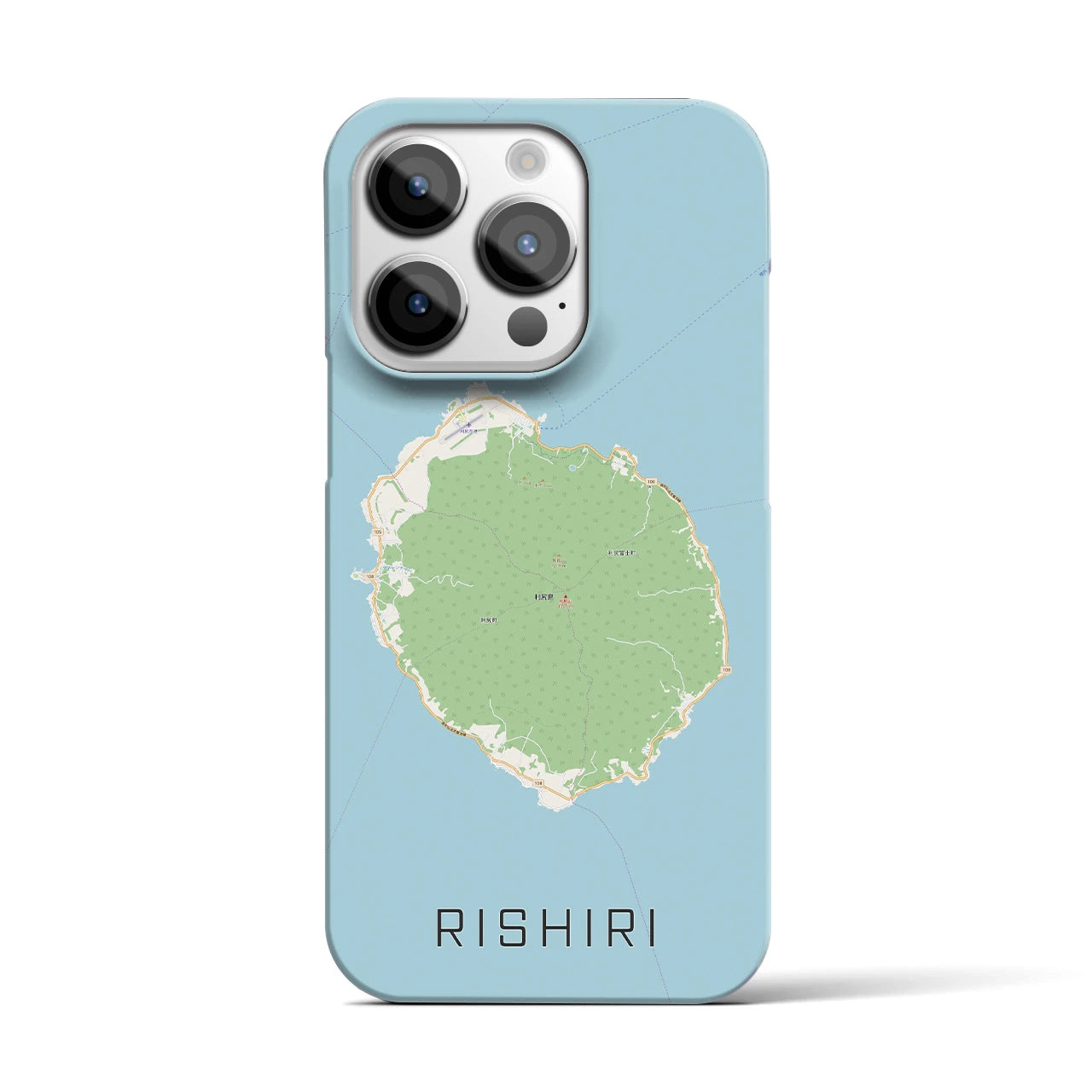 【利尻(北海道)】地図柄iPhoneケース(バックカバータイプ)