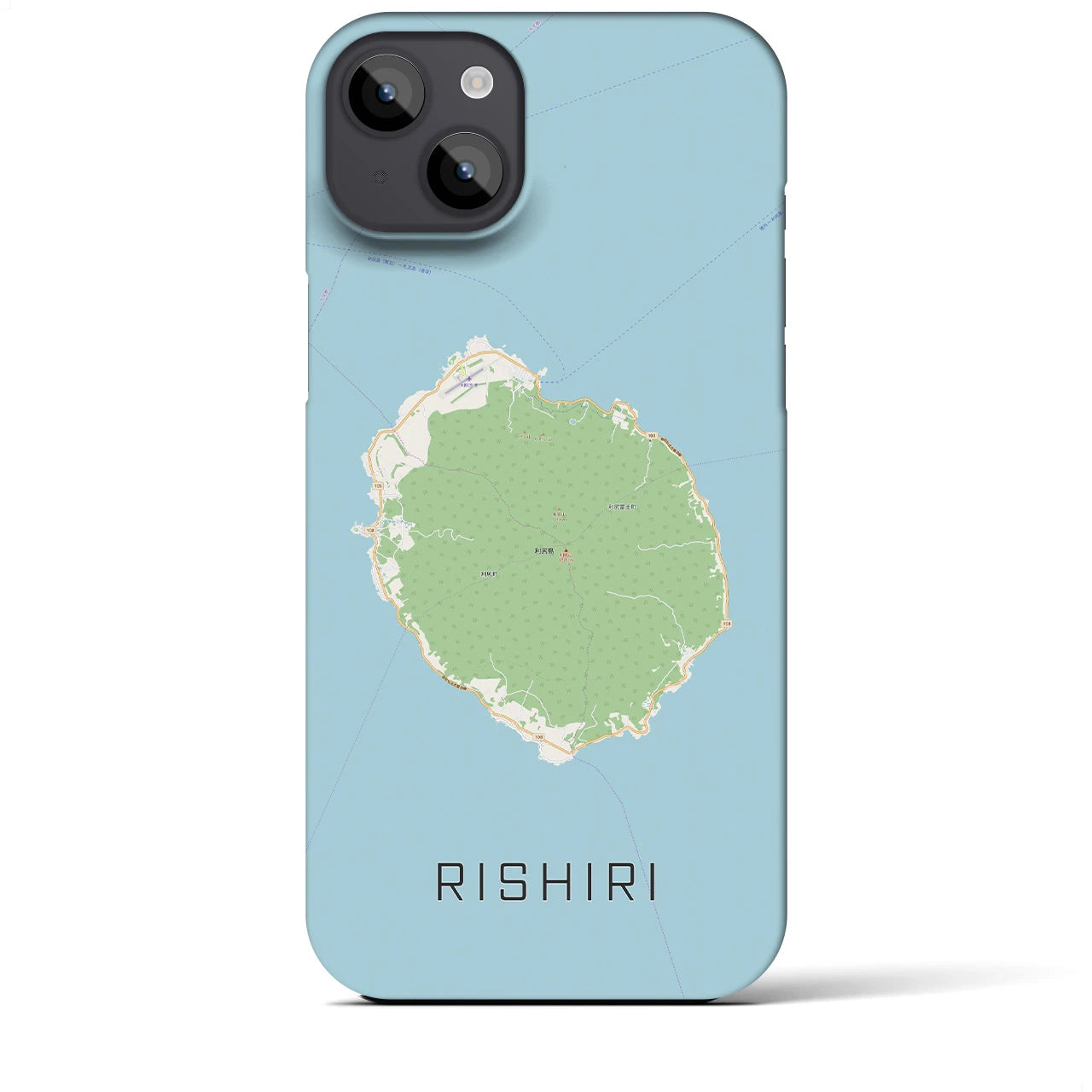 【利尻(北海道)】地図柄iPhoneケース(バックカバータイプ)