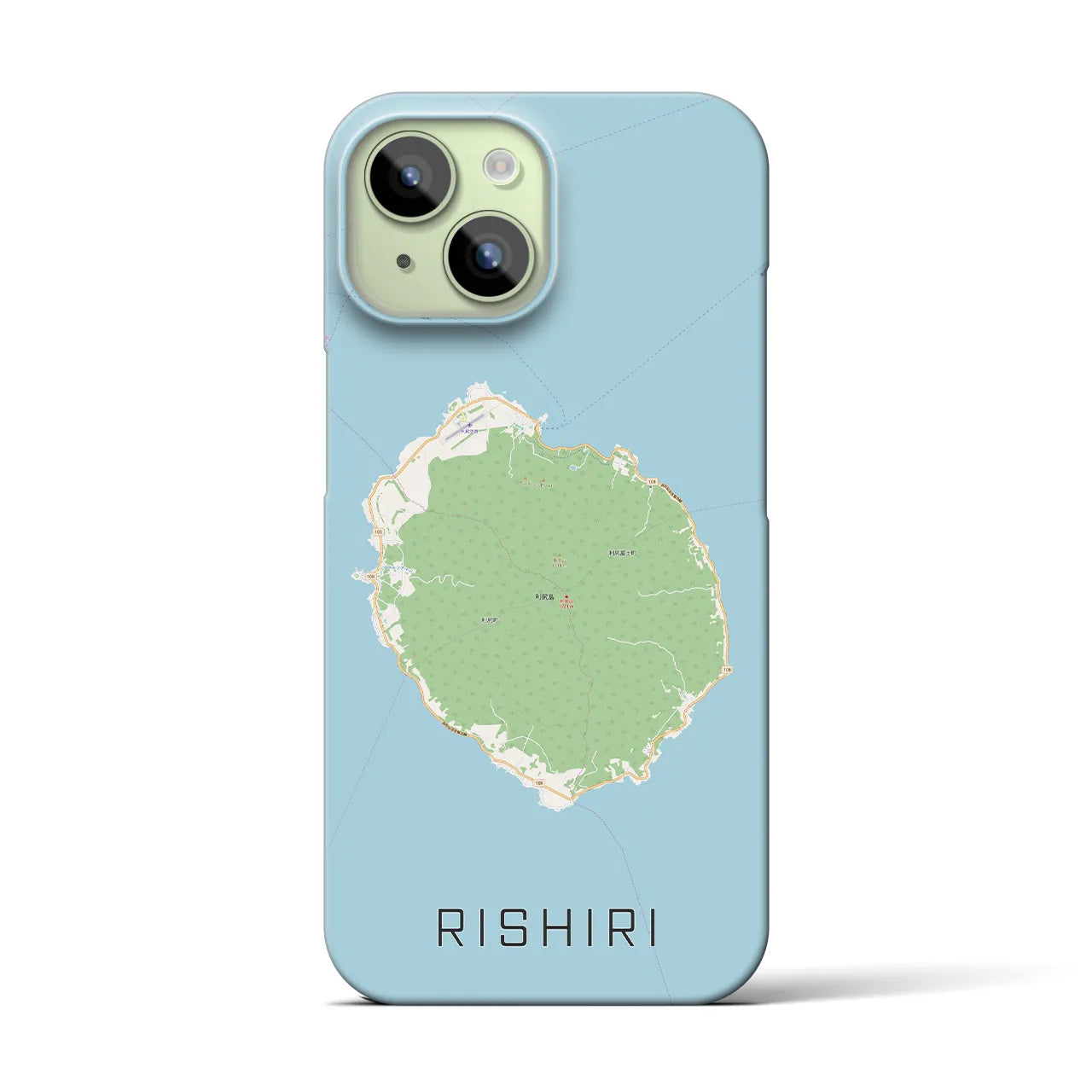 【利尻(北海道)】地図柄iPhoneケース(バックカバータイプ)